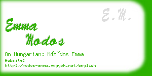 emma modos business card